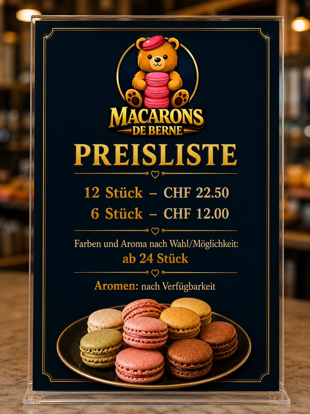 Preisliste Macarons de Berne